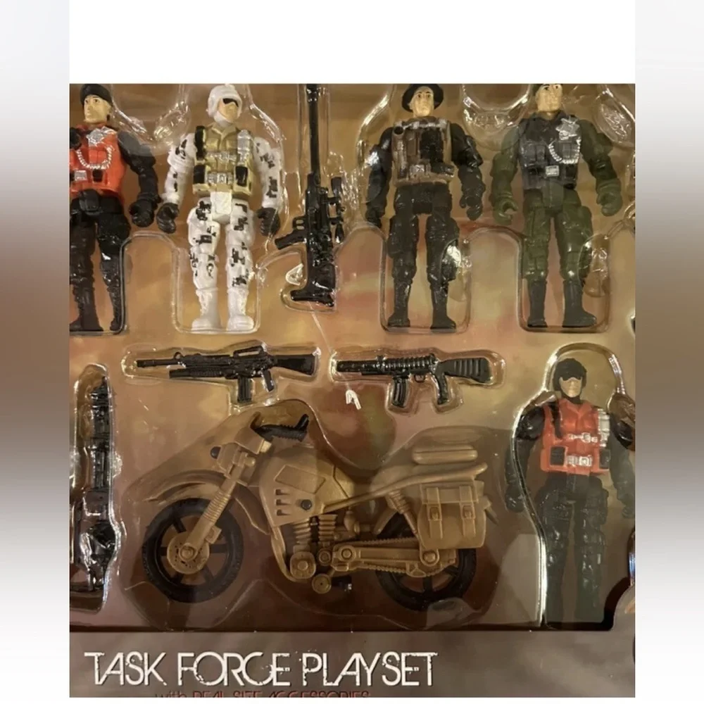 Military Force Action Figure Set - Black, Green, Brown